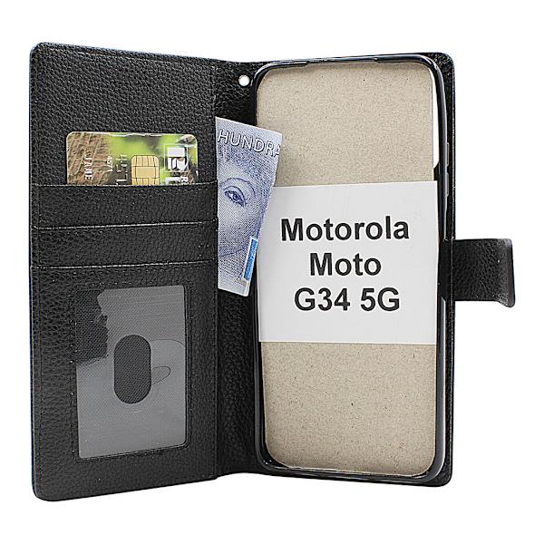 New Standcase Wallet Motorola Moto G34 5G Svart