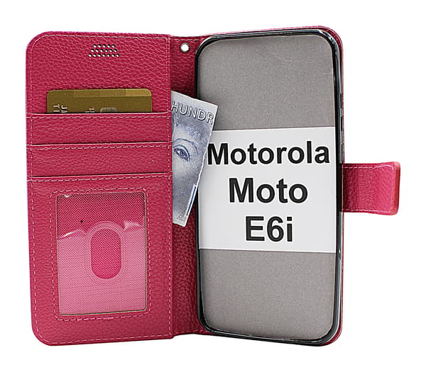 New Standcase Wallet Motorola Moto E6i Ljusblå