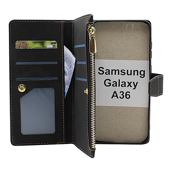 XL Samsung Galaxy A36 Lyx Plånboksfodral Mörkblå