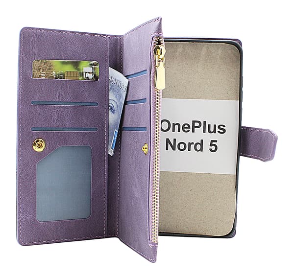 XL OnePlus Nord 5 Lyx Plånboksfodral Lila