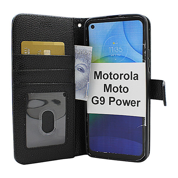 New Standcase Wallet Motorola Moto G9 Power Ljusblå