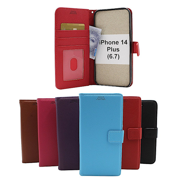 New Standcase Wallet iPhone 14 Plus (6.7) Ljusblå