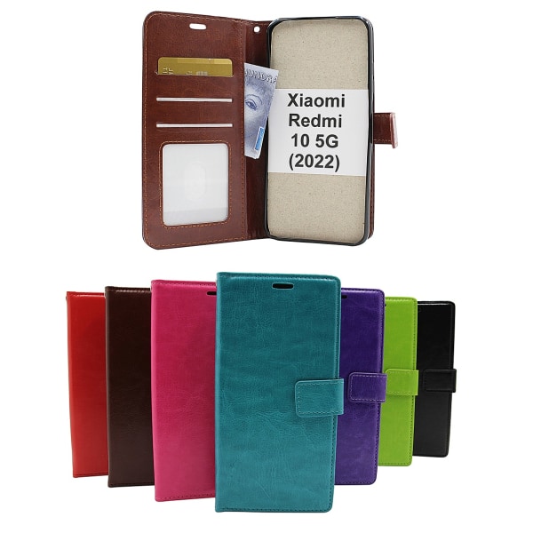Crazy Horse Wallet Xiaomi Redmi 10 5G (2022) Svart