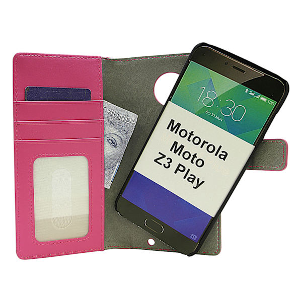 Skimblocker Magnet Wallet Motorola Moto Z3 Play Hotpink