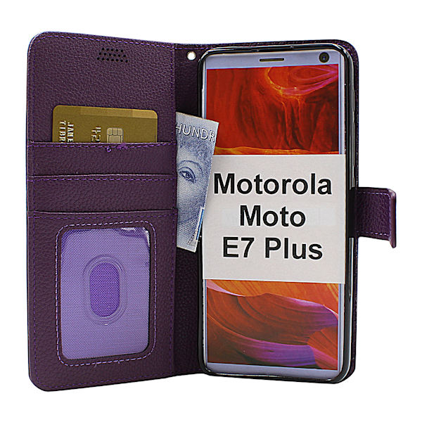 New Standcase Wallet Motorola Moto E7 Plus (Svart) Svart