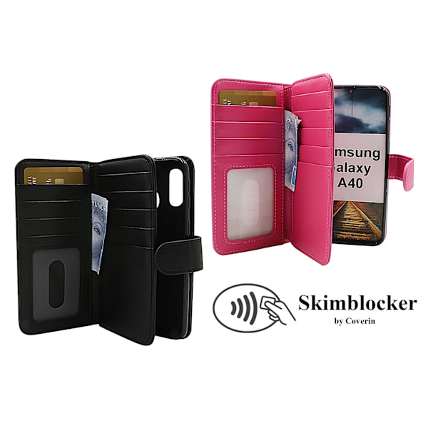 Skimblocker XL Wallet Samsung Galaxy A40 (A405FN/DS) Svart