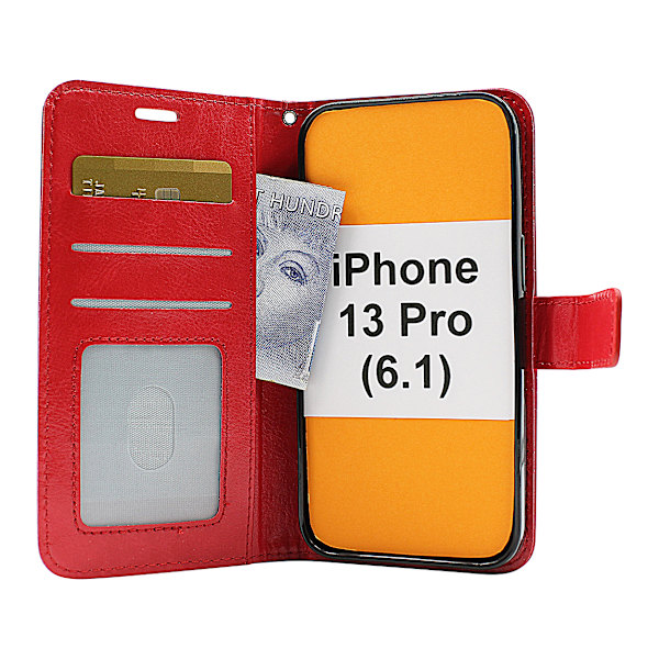 Crazy Horse Wallet iPhone 13 Pro (6.1) Grön