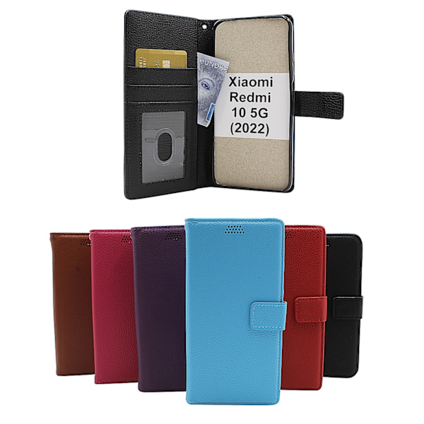 New Standcase Wallet Xiaomi Redmi 10 5G (2022) Brun