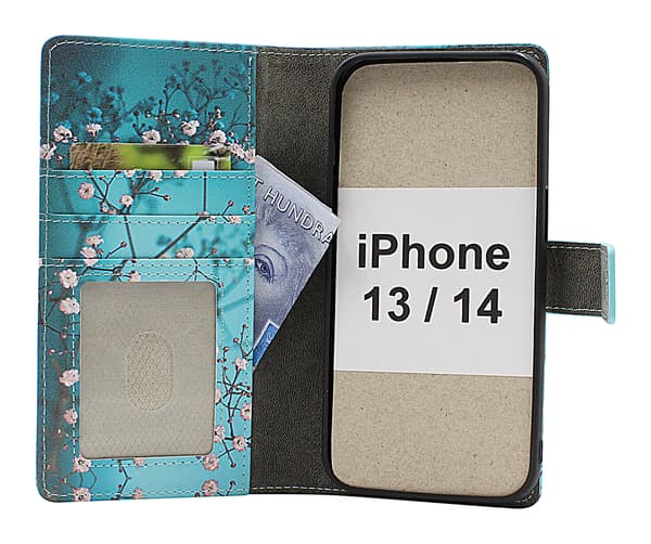 Skimblocker iPhone 13 / 14 Magnet Plånboksfodral Design