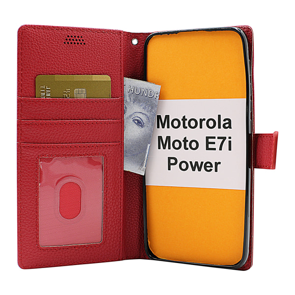 New Standcase Wallet Motorola Moto E7i Power Ljusblå