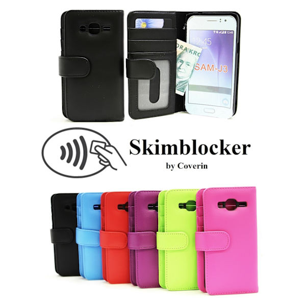 Skimblocker Plånboksfodral Samsung Galaxy J3 2016 (J320F) Lila