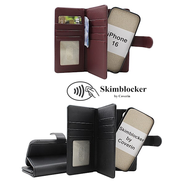 Skimblocker iPhone 16 XL Magnet Plånboksfodral Svart