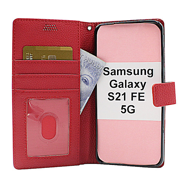 New Standcase Wallet Samsung Galaxy S21 FE 5G (SM-G990B) Hotpink