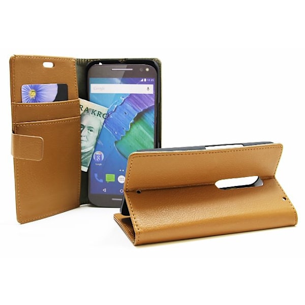 Standcase wallet Motorola Moto X Style Brun