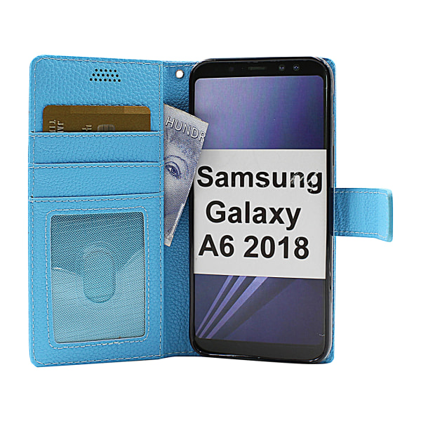 New Standcase Wallet Samsung Galaxy A6 2018 (A600FN/DS) Ljusblå