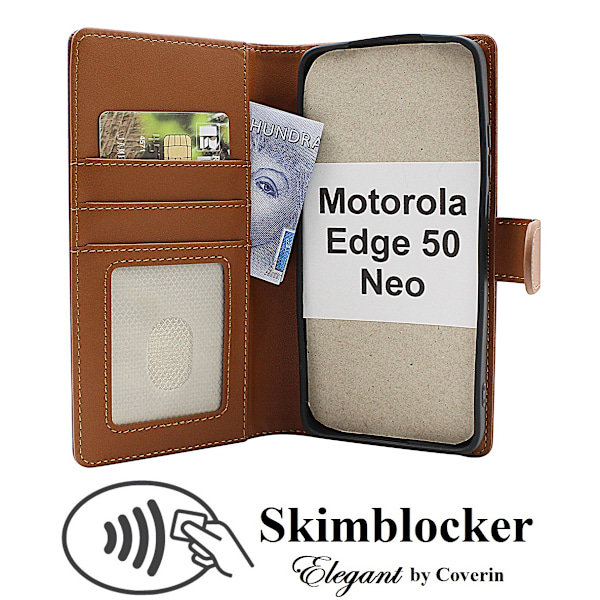 Skimblocker Motorola Edge 50 Neo Plånboksfodral Svart