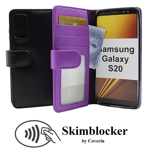 Skimblocker Plånboksfodral Samsung Galaxy S20 (G980F) Lila