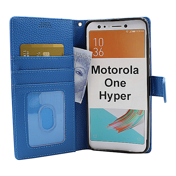 New Standcase Wallet Motorola One Hyper Blå