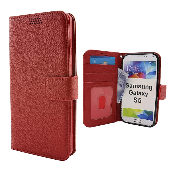 New Standcase Wallet Samsung Galaxy S5 (G900F/G903F) Röd