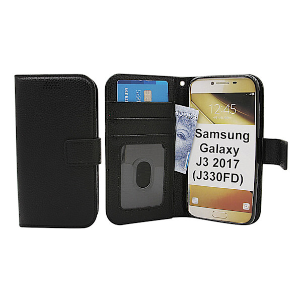 New Standcase Wallet Samsung Galaxy J3 2017 (J330FD) (Svart) Svart