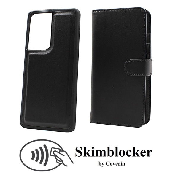 Skimblocker XL Magnet Fodral Samsung Galaxy S21 Ultra 5G Svart