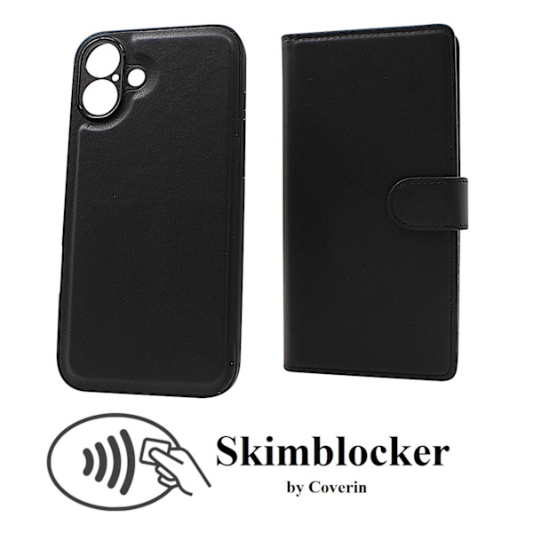 Skimblocker iPhone 16 Plus Magnet Plånboksfodral