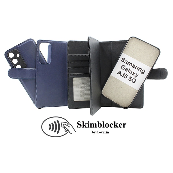 Skimblocker XL Magnet Fodral Samsung Galaxy A35 5G Svart