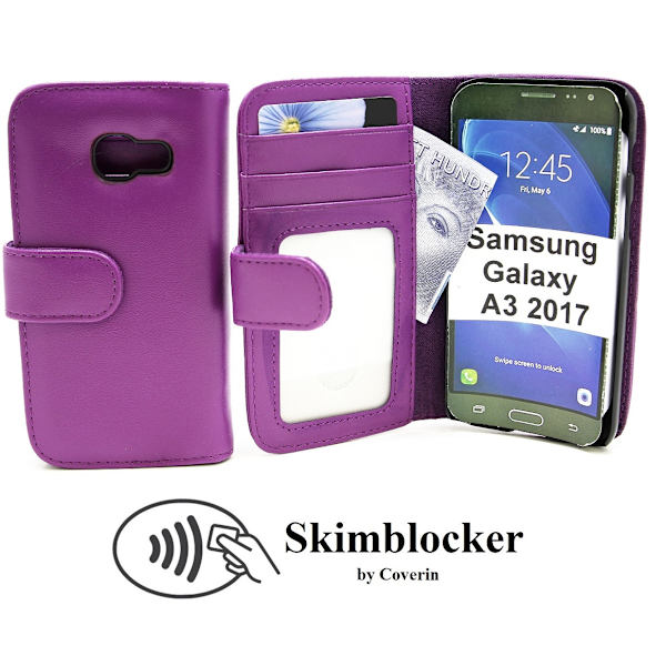 Skimblocker Plånboksfodral Samsung Galaxy A3 2017 (A320F) Lila