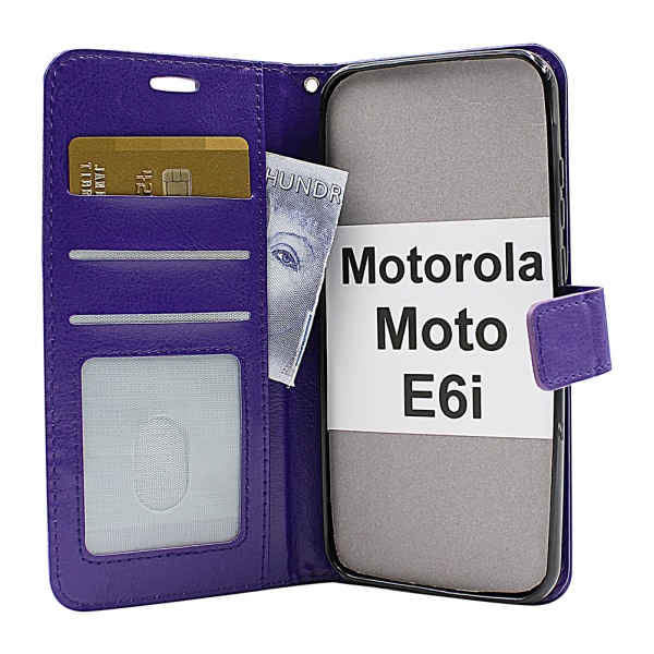 Crazy Horse Wallet Motorola Moto E6i Svart