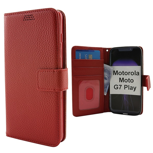 New Standcase Wallet Motorola Moto G7 Play Svart