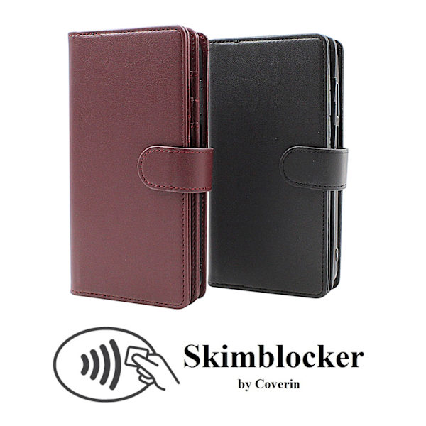 Skimblocker XL Wallet Samsung Galaxy A15 5G Mörkröd