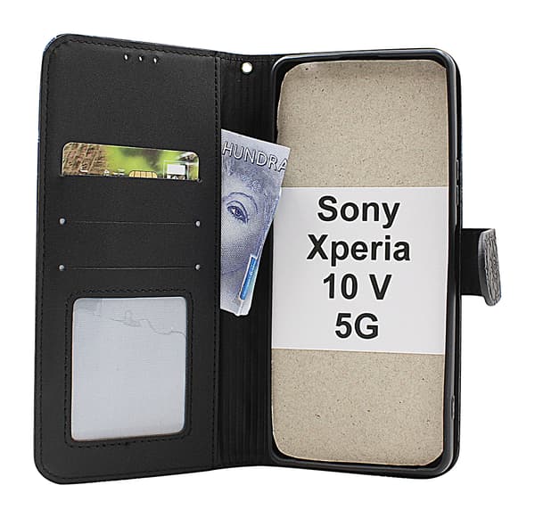 Flower Standcase Wallet Sony Xperia 10 V 5G Lila