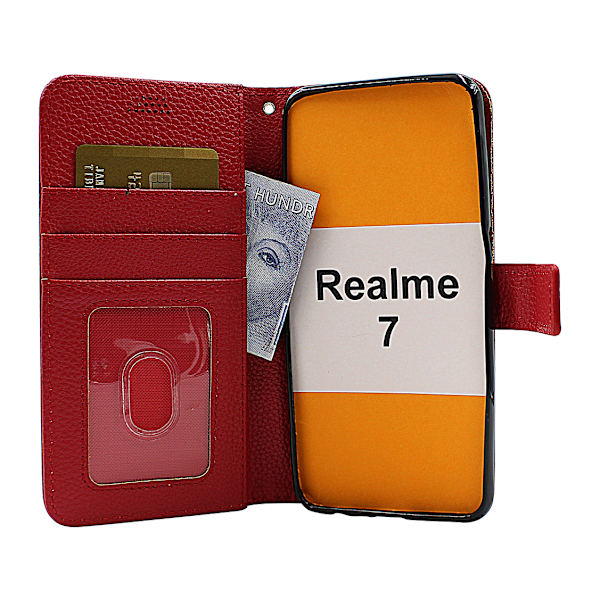 New Standcase Wallet Realme 7 Ljusblå