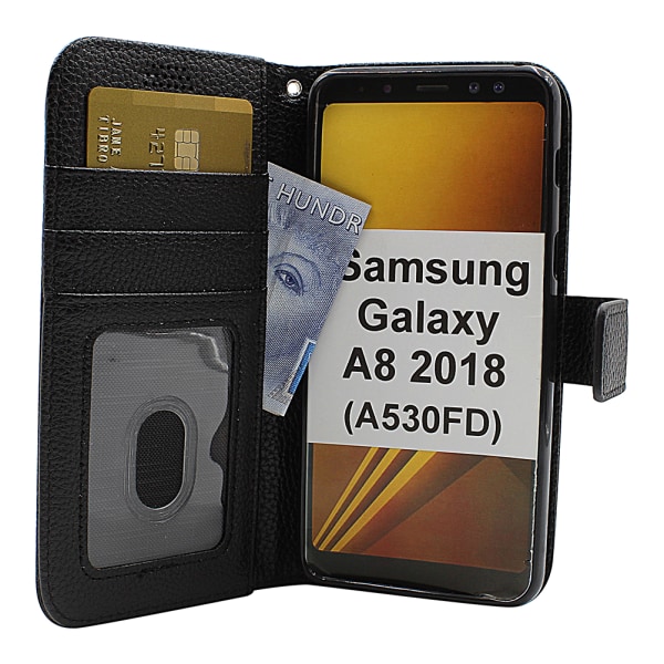 New Standcase Wallet Samsung Galaxy A8 2018 (A530FD) Ljusblå