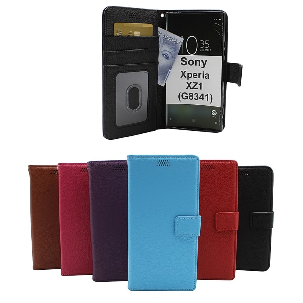 New Standcase Wallet Sony Xperia XZ1 (G8341) (Svart) Hotpink