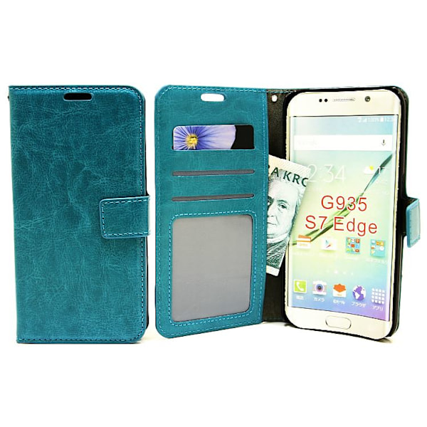 Crazy Horse Wallet Samsung Galaxy S7 Edge (G935F) Turkos