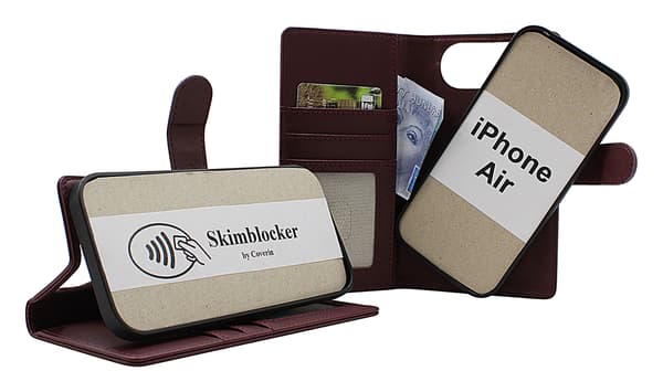 Skimblocker iPhone Air Magnet Plånboksfodral Svart