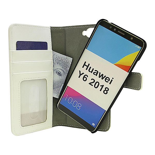 Skimblocker Magnet Wallet Huawei Y6 2018 Vit
