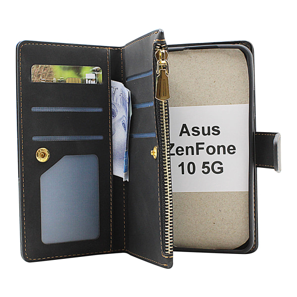 XL Standcase Lyxfodral Asus ZenFone 10 5G Marinblå