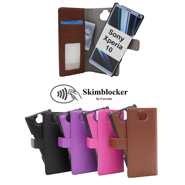 Skimblocker Magnet Wallet Sony Xperia 10 Lila
