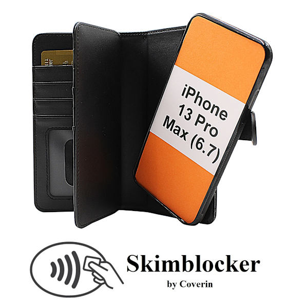 Skimblocker XL Magnet Fodral iPhone 13 Pro Max (6.7) Svart