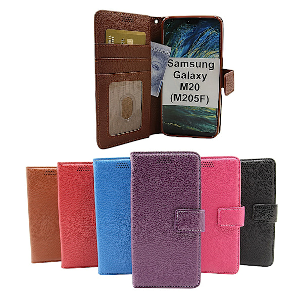 New Standcase Wallet Samsung Galaxy M20 (M205F) Blå