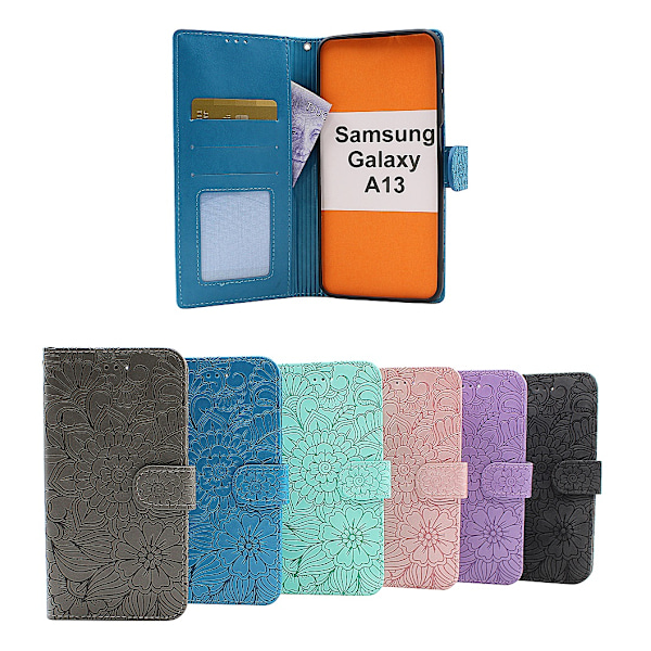 Flower Standcase Wallet Samsung Galaxy A13 (A135F/DS) Ljusrosa