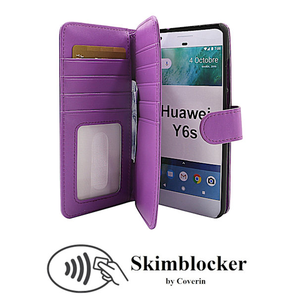 Skimblocker XL Magnet Wallet Huawei Y6s Lila