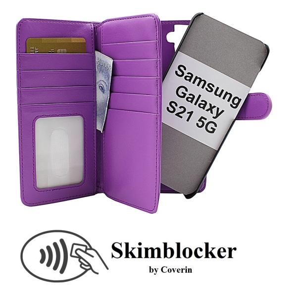 Skimblocker XL Magnet Fodral Samsung Galaxy S21 5G (G991B) Svart