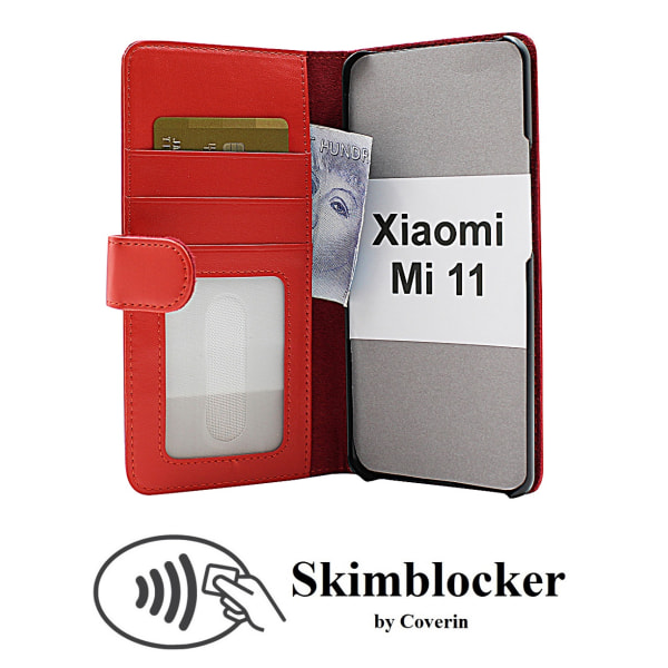 Skimblocker Plånboksfodral Xiaomi Mi 11 Röd
