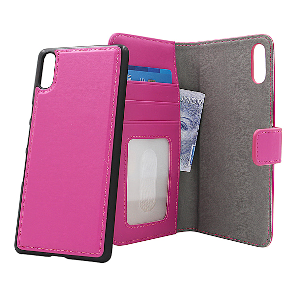 Skimblocker Magnet Wallet Sony Xperia L3 Hotpink