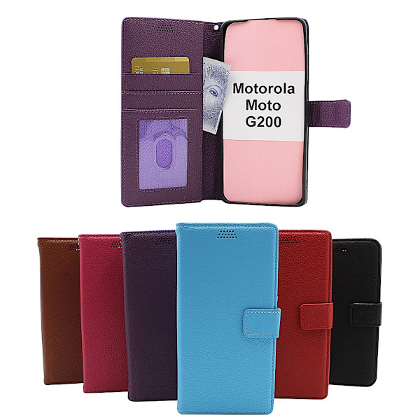 New Standcase Wallet Motorola Moto G200 Ljusblå