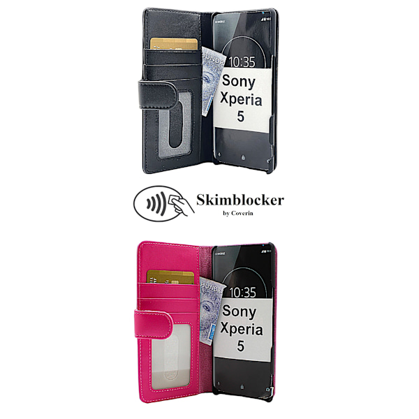 Skimblocker Plånboksfodral Sony Xperia 5 Hotpink