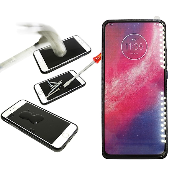 Full Frame Glas skydd Motorola One Hyper (Svart)